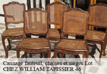 Cannage fauteuil, chaises et sièges 46 Lot  CHEZ WILLIAM TAPISSIER 46