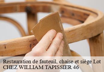 Restauration de fauteuil, chaise et siège 46 Lot  CHEZ WILLIAM TAPISSIER 46