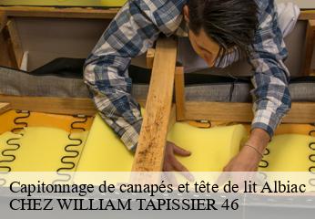 Capitonnage de canapés et tête de lit  albiac-46500 CHEZ WILLIAM TAPISSIER 46