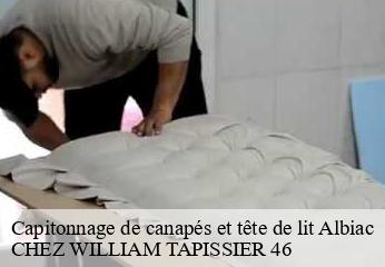 Capitonnage de canapés et tête de lit  albiac-46500 CHEZ WILLIAM TAPISSIER 46